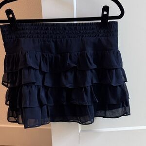 Zenana Outfitters Navy Layered Ruffle Mini Skirt
